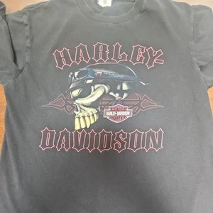 Camiseta Harley Davidson Calavera Negra Grande The Woodlands Texas T15 - Imagen 1 de 3