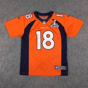 Denver Broncos Jersey Youth Medium NFL Super Bowl XLVIII Patch Peyton Manning 18 - Picture 1 of 18