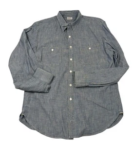 J.Crew Authentic Workwear Button Up Shirt Mens SZ L Blue - Picture 1 of 9