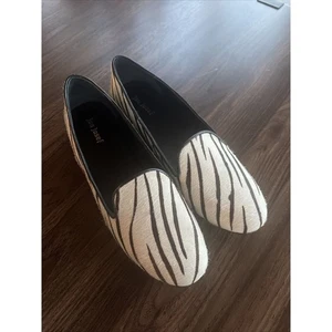 Jon Josef calf hair flat loafer Brown Cream Tiger Animal Print Size 8.5 - Picture 1 of 10