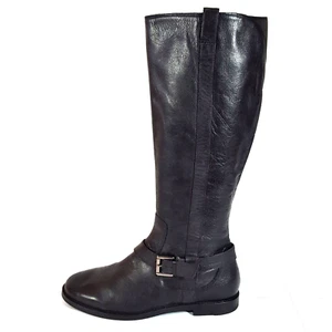 Cole Haan Women's Boots Black Leather Riding Equestrian Knee High Zip 7 - Picture 1 of 9