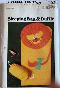 Butterick Vintage Sewing Pattern 5161 Lion Head Sleeping Bag, Duffle Bag FF - Picture 1 of 3