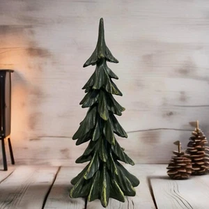 Hand-Painted Vintage Christmas Tree - 9'' Festive Holiday Green Decor Ornament - Picture 1 of 3