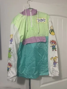 nickelodeon Windbreaker Hooded jacket Rugrats Stimpy Size S - Picture 1 of 7