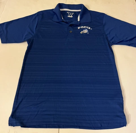 FGCU Florida Gulf Coast University Eagle Short Sleeve Blue Polo Shirt Size Small Cover