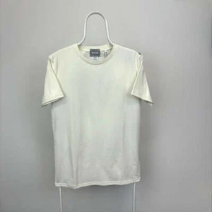 Asics Tiger Graphic Back Logo T-Shirt Cream Black Short Sleeve T-Shirt M - Picture 1 of 4