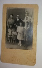 FOTO CARTONATA-FINE 800-FAMIGLIA-COSTUMI-SCOLARETTII-WW1-WW2-ITALIA-WORLD