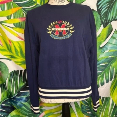 NWT Pacsun LA Hearts Jrs Small Milan 1991 Preppy Classic Band Hem Sweatshirt - Изображение 1 из 4