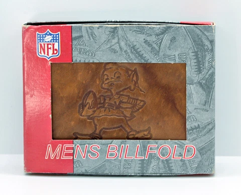 Cleveland Browns Elf Embossed Leather Bifold Wallet - Men's Billfold - NFL Cover
