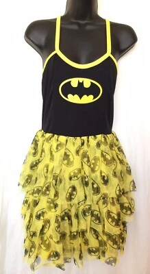 Vestido Batman DC Comics Niñas Juegos con disfraces Espalda Cruzada y Falda Amarilla con Volantes Talla 14 Foto 1 de 4