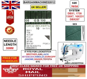 BRO,JUKI,JACK L/STITCH DBX1 SES 287WH 16X231 S=70/10 INDUST SEWING MCHINE NEEDLE - Picture 1 of 3
