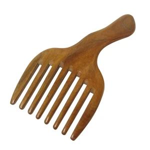 Wide Tooth Green Sandalwood Hair Comb Massage Comb, Made of One Whole Piece o... - Picture 1 of 2