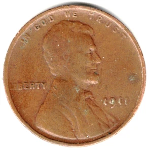 1911 LINCOLN CENT in sehr guter Erhaltung ~ BITTE BEACHTEN SIE DEN SCAN stk 11-969 - Bild 1 von 5
