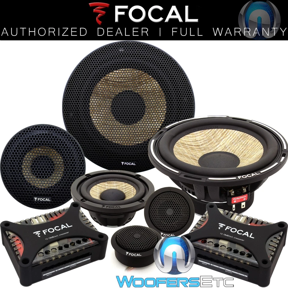 FOCAL PS-165F3 6.5" FLAX 80W RMS 3WAY COMPONENT SPEAKERS TWEETERS CROSSOVERS NEW - Image 1 of 4