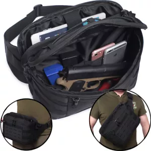 Military Tactical Chest Sling Bag Molle Crossbody Large Mens Shoulder Backpack - Picture 1 of 23