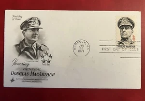 January 26, 1971 FIRST DAY COVER 6 Cent General MacArthur ArtCraft Cachet FDC - Picture 1 of 4