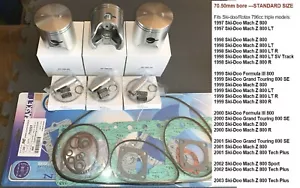 1997-00 01 02 03 Ski-doo 800 Formula III_Mach Z_Grand Touring Piston/Gasket KIT - Picture 1 of 3