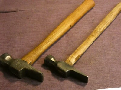 2 VINTAGE TINSMITHS HAMMERS CAST STEEL NO 2 & 9 TOOLSHOP TOOLS - Image 1 of 4