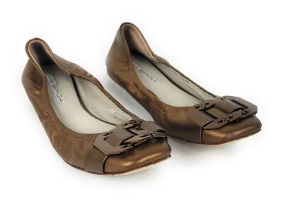 Via Spiga Bronze Leather  Hardware Ballet Flats Women’s Size 5.5 EUC - Image 1 of 4