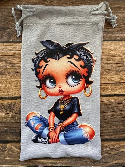 Gafas de sol suaves ojos grises accesorios bolsa tirar superior portátil Betty Boop sentado de moda Foto 1 de 1