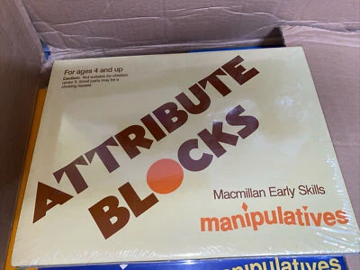 New Sealed Attribute Blocks Manipulatives Macmillan Early Skills Homeschooling Foto 1 de 2