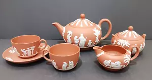 SET DA TÈ VINTAGE WEDGEWOOD DIASPRO TERRACOTTA OTTIME CONDIZIONI 6 PEZZI - Foto 1 di 12