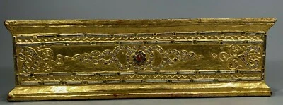 Burma Burmese Carved Gilt Wood Box w/ Glass faux Jewel Decoration ca. 20th c. - Image 1 of 4