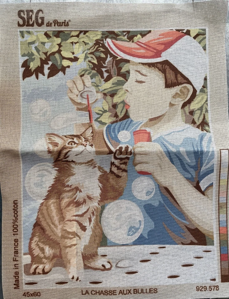@@@*****SUPERBE CANEVAS  *60X45 CM* SEG AVEC REF - LA CHASSE AUX BULLES*****@@@ - Photo 1/1