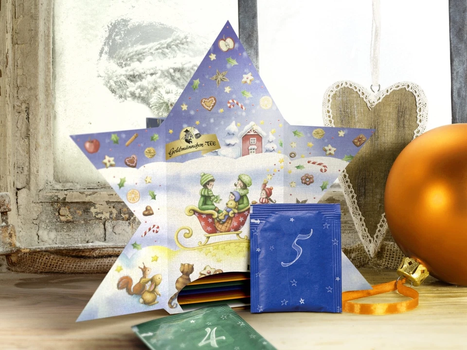Goldmännchen-TEE Stern 2019 Adventskalender mit 24 Teesorten (X04696)