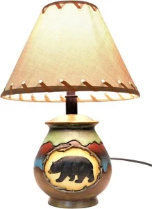 Resin Bear Vase Lamp 15" – Cute Animal Lamp for Kids Room & Bear Lovers - Picture 1 of 8
