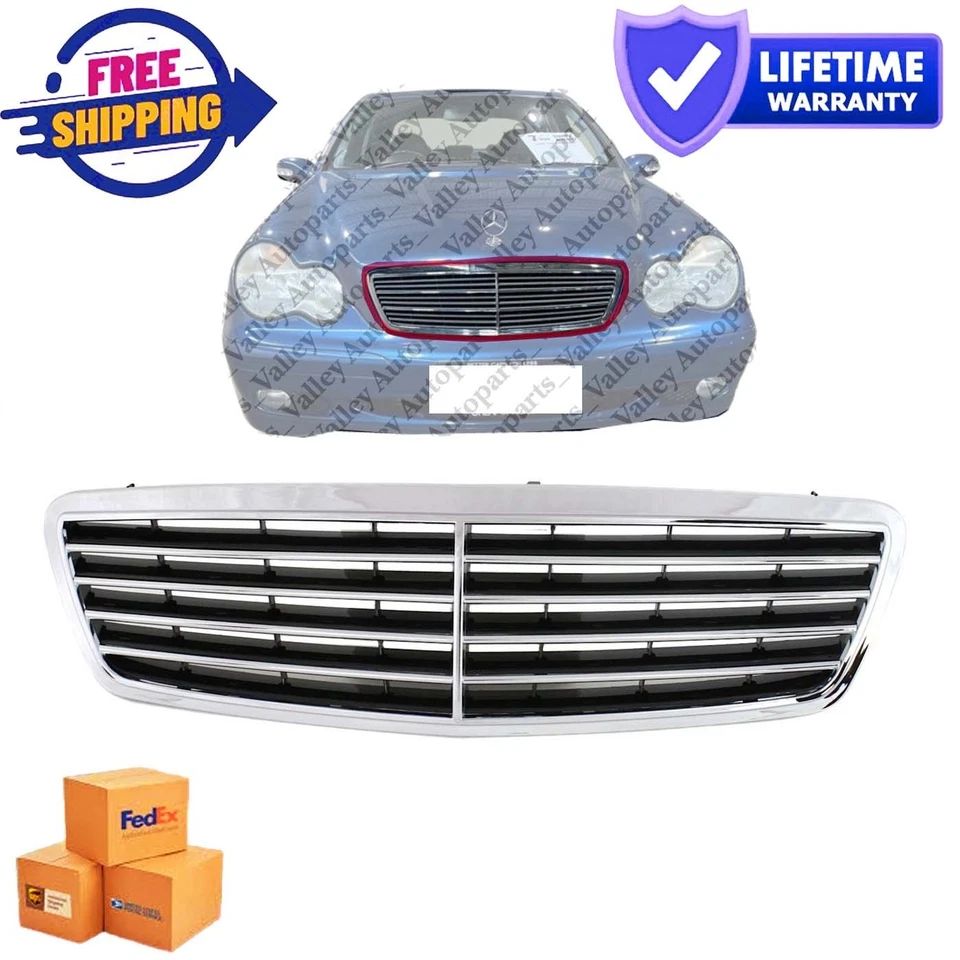 Chr Gray instr Avantgarde elegance Pkg Grille 03-07 For Mercedes C230 01-05 C24 Foto 1 de 4