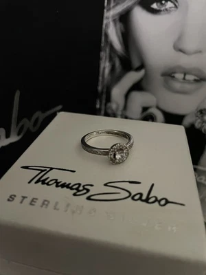Genuine Thomas Sabo ‘Sparkling Halo Ring’ RRP £98 Size M (54) Rare, Retired - Image 1 of 4