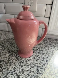 P86 Fiesta Ware ROSE Pink Covered Coffee Server Pot with Lid Fiestaware - Picture 1 of 6
