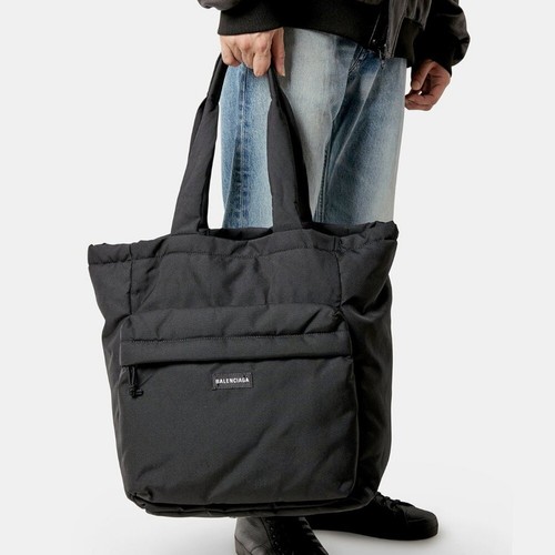 Borsa a tracolla grande nuova con etichette 1050 Balenciaga nera Explorer XL tela