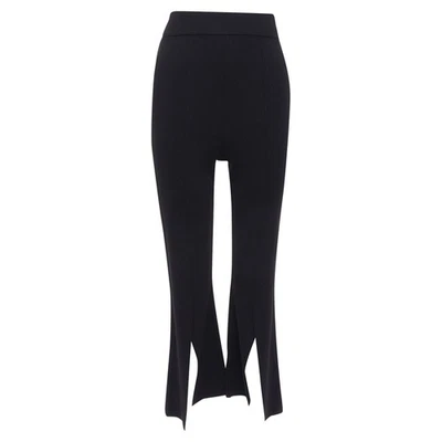 Stella Mccartney Knit Split Hem High Waist Flare Pants Women Black Size 34 - Image 1 of 4