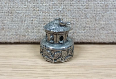 Woodsetton Pewter Dovecote Bird House Trinket Pot Keepsake Pill Box R. Rice - Image 1 of 4
