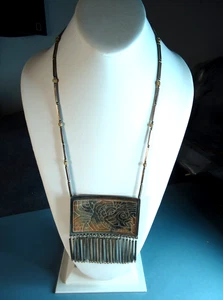 LARGE RARE & UNUSUAL LOS CASTILLO TAXCO STERLING SILVER NECKLACE MEXICO, 147g - Picture 1 of 14