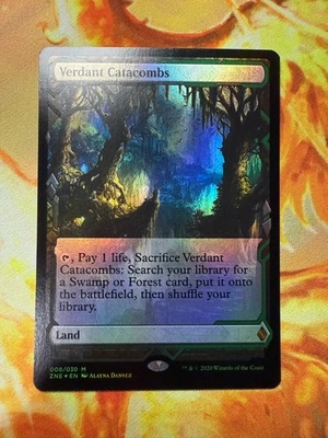 MTG ZNE 008 Verdant Catacombs NM EN Zendikar Rising Expeditions Foil - Image 1 of 2
