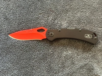 Cuchillo Plegable BUCK USA 722 Spitfire "Tienda Personalizada" ~ Hoja Roja Cerakote ~ Nuevo Foto 1 de 4