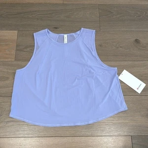 Canotta LULULEMON Lilac Smoke Sculpt cropped allenamento palestra attivo corsa taglia 14 - Foto 1 di 9