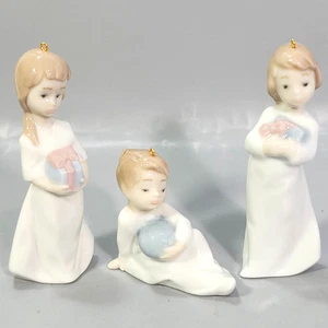 LLADRO 1992 Christmas Morning Ornament Mini Camisones Figurines 3pc Set 5940 - Picture 1 of 11