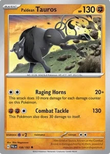 Paldean Tauros - 108/193 - Poco común Paldea evolucionada casi como nueva - Imagen 1 de 1