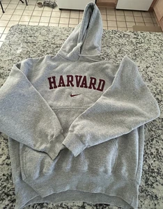 Nike Harvard Sweatshirt Herren Small Grau Gray Hoodie Center Swoosh Check Y2K - Bild 1 von 14