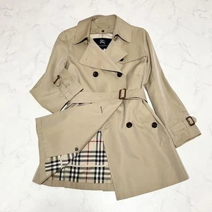 BURBERRY LONDON Nova Check Trench Coat with Belt Size 36 Beige Made in Japan - Picture 1 of 24