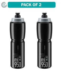 Pack of 2 Elite SRL Jet Water Bottle - 950ml, Black/Gray - Picture 1 of 1