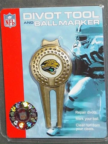 NFL Jacksonville Jaguar Golf Divot Tool/Ball Marker, NEW Cover