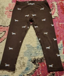 GUC girls size 4 brown weiner dog doxen daschunds in blue Gymboree leggings pant - Picture 1 of 2