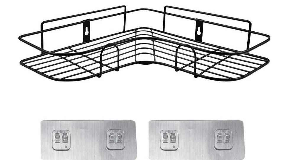 Estante Esquinero Adhesivo para Baño Ducha Almacenamiento-Carrito de Baño-Cocina-Versátil Foto 1 de 4