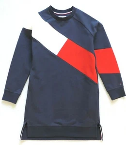 Tommy Hilfiger Big Girl's Logo Pullover Sweatshirt Dress Size: 8 - Picture 1 of 3