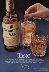 1981 Vintage Print Ad Seagram's V.O. VO Canadian Whisky Taste Glasses You Judge - Picture 1 of 2